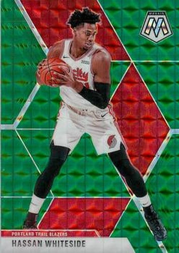 #55 Hassan Whiteside - Portland Trail Blazers - 2019-20 Panini Mosaic - Green Prizm Basketball