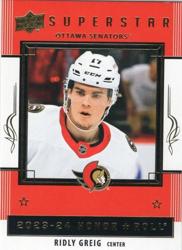 #HR55 Ridly Greig - Ottawa Senators - 2023-24 Upper Deck - Honor Roll Hockey