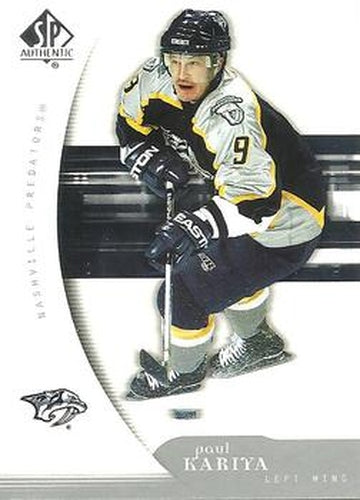 #55 Paul Kariya - Nashville Predators - 2005-06 SP Authentic Hockey