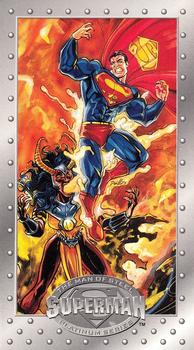 #55 Infernal Battle - 1994 SkyBox Superman Man of Steel Platinum Series
