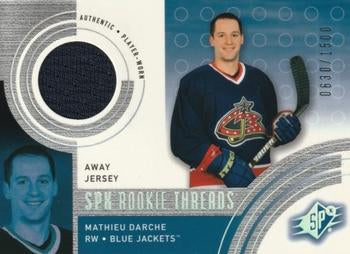 #137a Mathieu Darche - Columbus Blue Jackets - 2001-02 SPx Hockey
