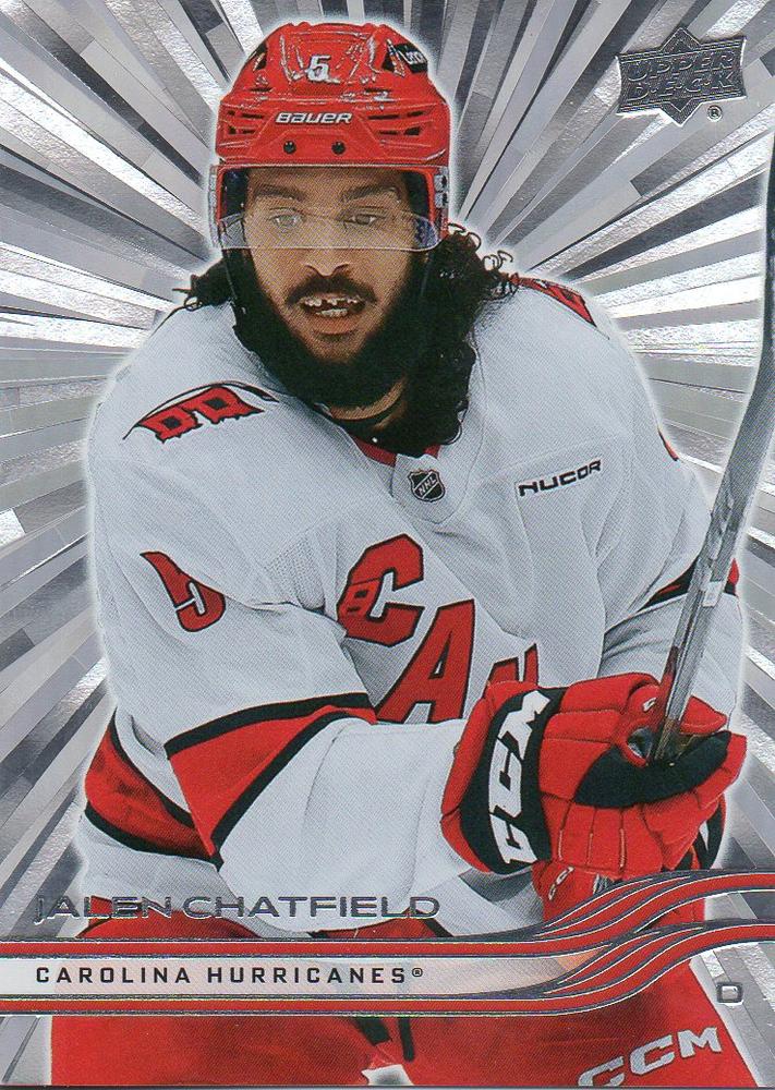 #29 Jalen Chatfield - Carolina Hurricanes - 2025-26 Upper Deck - Outburst Silver Hockey
