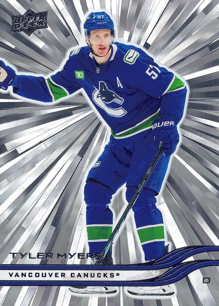 #180 Tyler Myers - Vancouver Canucks - 2025-26 Upper Deck - Outburst Silver Hockey