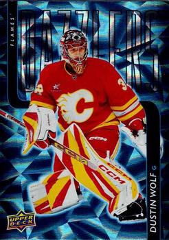 #DZ-38 Dustin Wolf - Calgary Flames - 2025-26 Upper Deck - Dazzlers Blue Hockey