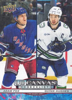#C-210 Quinn Hughes / Adam Fox - Vancouver Canucks / New York Rangers - 2025-26 Upper Deck - UD Canvas Hockey