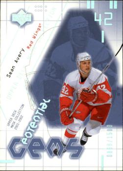 #143 Sean Avery - Detroit Red Wings - 2001-02 Upper Deck Mask Collection Hockey