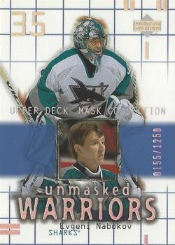 #187 Evgeni Nabokov - San Jose Sharks - 2001-02 Upper Deck Mask Collection Hockey