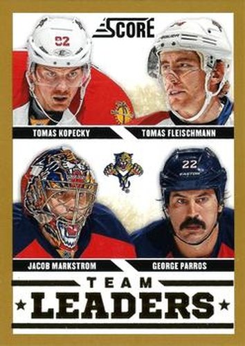#562 George Parros / Jacob Markstrom / Tomas Fleischmann / Tomas Kopecky - Florida Panthers - 2013-14 Score - Gold Hockey