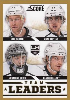#563 Anze Kopitar / Jeff Carter / Jonathan Quick / Keaton Ellerby - Los Angeles Kings - 2013-14 Score - Gold Hockey