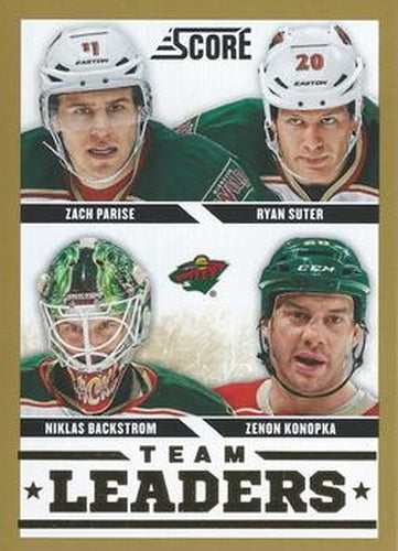 #564 Niklas Backstrom / Ryan Suter / Zach Parise / Zenon Konopka - Minnesota Wild - 2013-14 Score - Gold Hockey