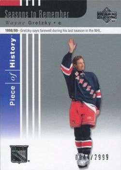 #92 Wayne Gretzky - New York Rangers - 2002-03 Upper Deck Piece of History Hockey