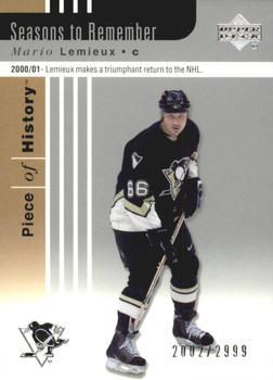 #93 Mario Lemieux - Pittsburgh Penguins - 2002-03 Upper Deck Piece of History Hockey