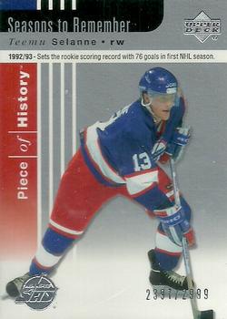 #100 Teemu Selanne - Winnipeg Jets - 2002-03 Upper Deck Piece of History Hockey