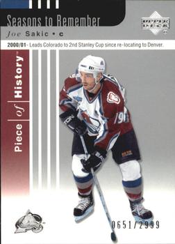 #104 Joe Sakic - Colorado Avalanche - 2002-03 Upper Deck Piece of History Hockey