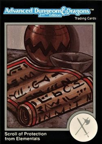 #569 Scroll of Protection from Elementals - 1991 TSR Advanced Dungeons & Dragons - Silver