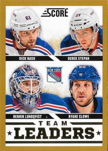 #569 Derek Stepan / Henrik Lundqvist / Rick Nash / Ryane Clowe - New York Rangers - 2013-14 Score - Gold Hockey