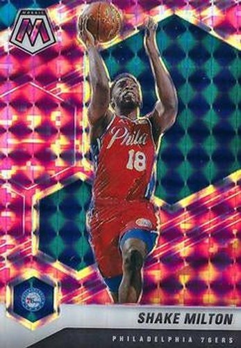 #56 Shake Milton - Philadelphia 76ers - 2020-21 Panini Mosaic - Mosaic Camo Pink Basketball