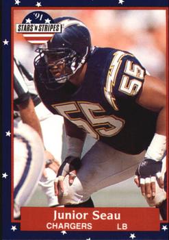 #56 Junior Seau - San Diego Chargers - 1991 Fleer Stars 'n Stripes Football