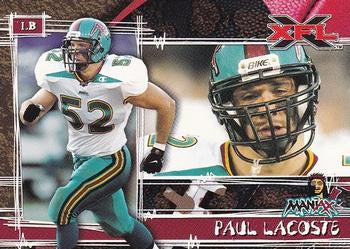 #56 Paul Lacoste - Memphis Maniax - 2001 Topps XFL Football