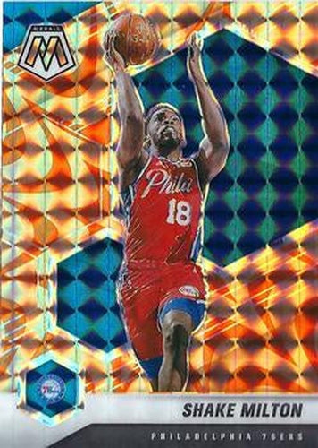 #56 Shake Milton - Philadelphia 76ers - 2020-21 Panini Mosaic - Mosaic Reactive Orange Basketball