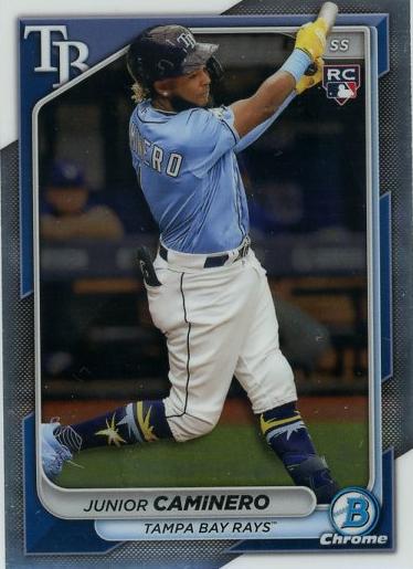 #56 Junior Caminero - Tampa Bay Rays - 2024 Bowman Chrome Baseball