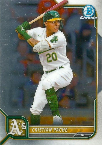#56 Cristian Pache - Oakland Athletics - 2022 Bowman Chrome Baseball