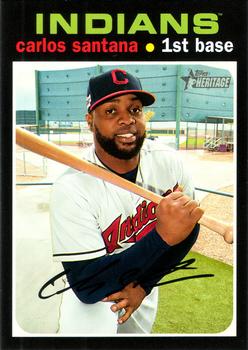 #56 Carlos Santana - Cleveland Indians - 2020 Topps Heritage Baseball