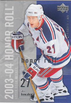 #54 Alex Kovalev - New York Rangers - 2003-04 Upper Deck Honor Roll Hockey