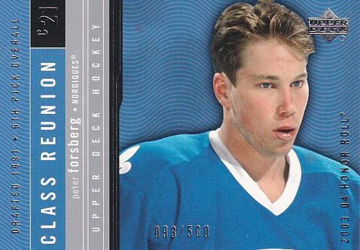 #120 Peter Forsberg - Quebec Nordiques - 2003-04 Upper Deck Honor Roll Hockey