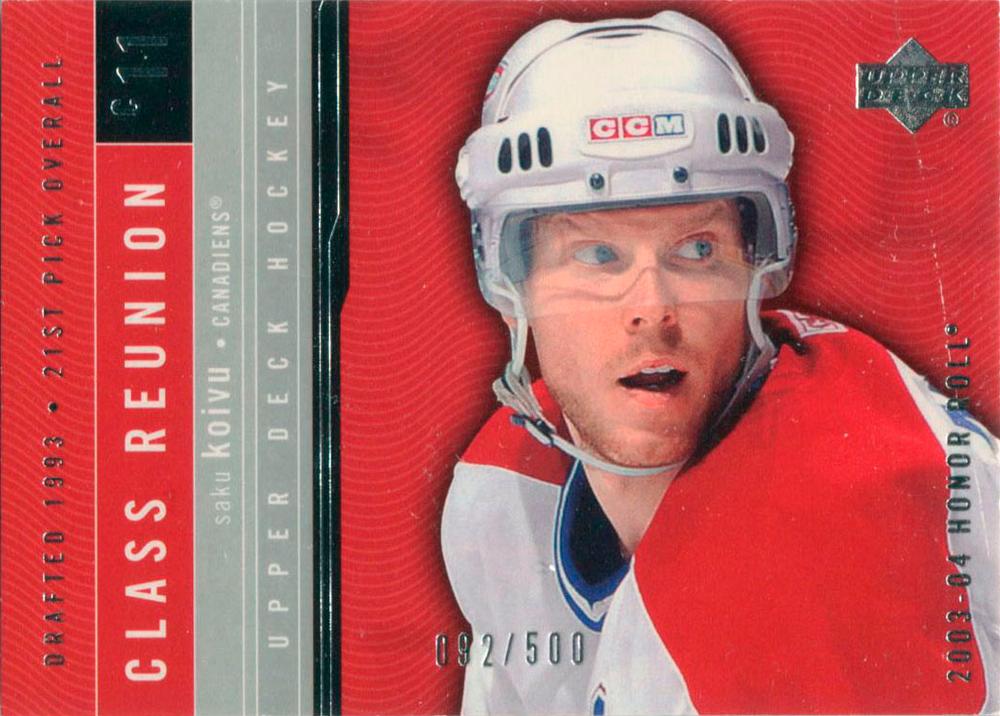 #125 Saku Koivu - Montreal Canadiens - 2003-04 Upper Deck Honor Roll Hockey