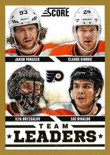 #571 Claude Giroux / Ilya Bryzgalov / Jakub Voracek / Zac Rinaldo - Philadelphia Flyers - 2013-14 Score - Gold Hockey