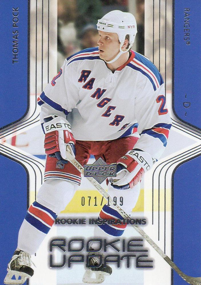 #186 Thomas Pock - New York Rangers - 2003-04 Upper Deck Rookie Update Hockey