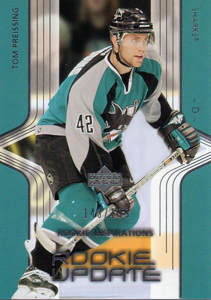 #210 Tom Preissing - San Jose Sharks - 2003-04 Upper Deck Rookie Update Hockey