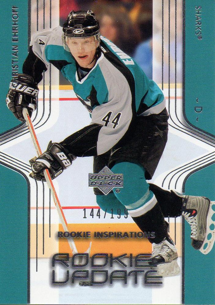 #216 Christian Ehrhoff - San Jose Sharks - 2003-04 Upper Deck Rookie Update Hockey