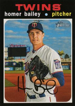 #573 Homer Bailey - Minnesota Twins - 2020 Topps Heritage Baseball