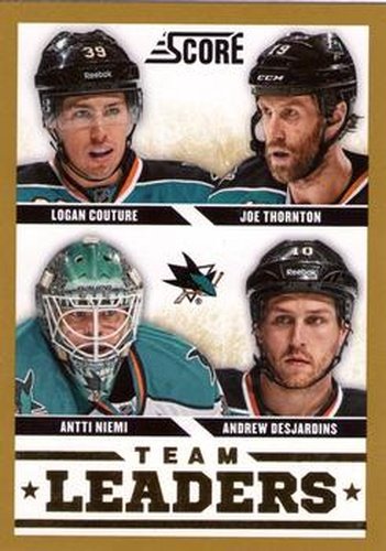 #574 Andrew Desjardins / Antti Niemi / Joe Thornton / Logan Couture - San Jose Sharks - 2013-14 Score - Gold Hockey