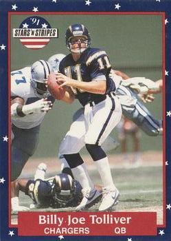 #57 Billy Joe Tolliver - San Diego Chargers - 1991 Fleer Stars 'n Stripes Football