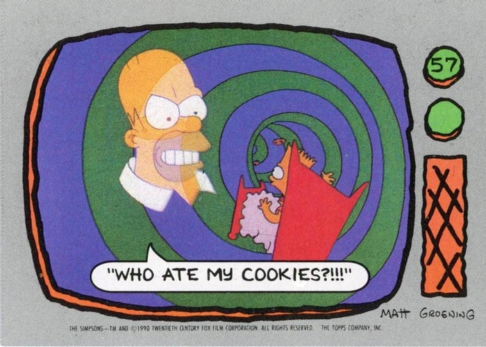 #57 Who ate my cookies?!!! - 1990 Topps The Simpsons