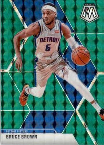 #57 Bruce Brown - Detroit Pistons - 2019-20 Panini Mosaic - Green Prizm Basketball