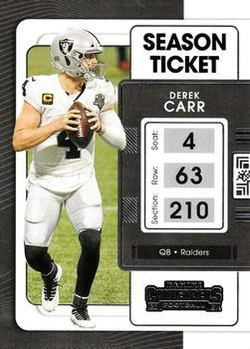 #57 Derek Carr - Las Vegas Raiders - 2021 Panini Contenders Football