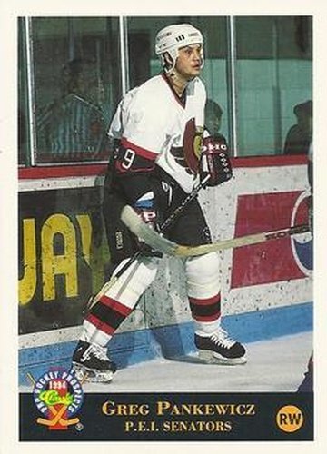 #57 Greg Pankewicz - P.E.I. Senators Prince Edward Island Senators - 1994 Classic Pro Hockey Prospects Hockey