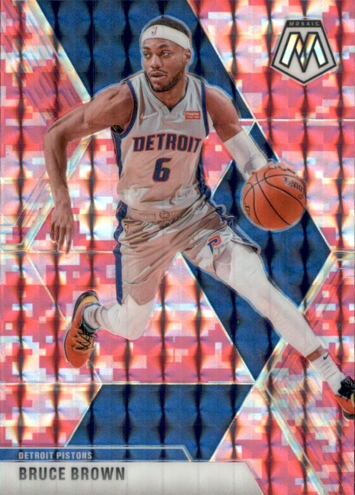 #57 Bruce Brown - Detroit Pistons - 2019-20 Panini Mosaic - Camo Pink Basketball