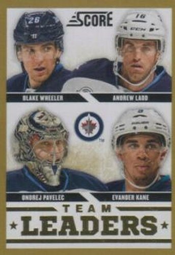 #580 Andrew Ladd / Blake Wheeler / Evander Kane / Ondrej Pavelec - Winnipeg Jets - 2013-14 Score - Gold Hockey