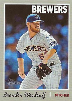 #580b Brandon Woodruff - Milwaukee Brewers - 2019 Topps Heritage Baseball