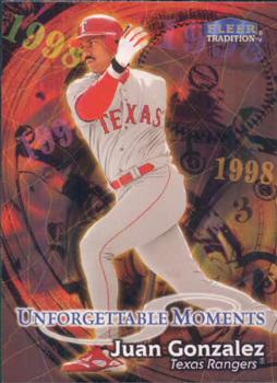 #582 Juan Gonzalez - Texas Rangers - 1998 Fleer Tradition Baseball