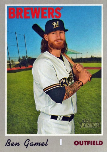 #582 Ben Gamel - Milwaukee Brewers - 2019 Topps Heritage Baseball