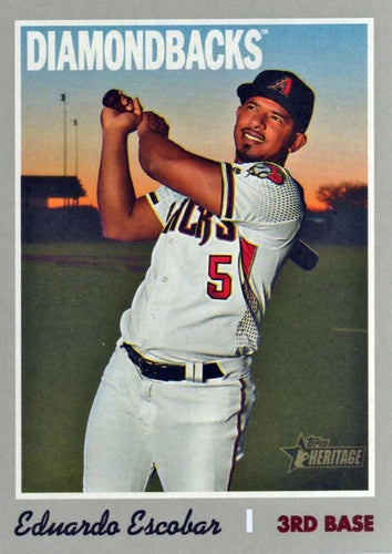 #589 Eduardo Escobar - Arizona Diamondbacks - 2019 Topps Heritage Baseball