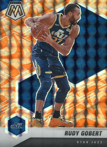 #58 Rudy Gobert - Utah Jazz - 2020-21 Panini Mosaic - Mosaic Reactive Orange Basketball