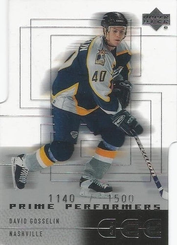 #58 David Gosselin - Nashville Predators - 2000-01 Upper Deck Ice Hockey