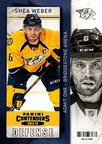 #58 Shea Weber - Nashville Predators - 2013-14 Panini Contenders Hockey